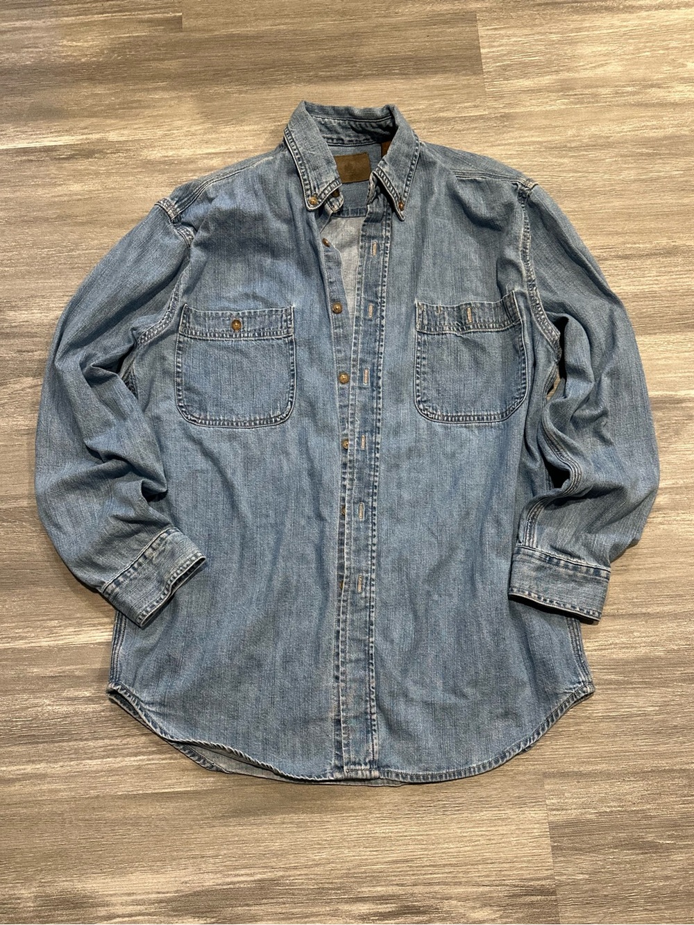 Vintage Men’s St. John’s Bay Denim Button Down 100% Cotton Small